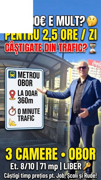 Bucur Obor, Masina de Paine, liber, la metrou, et. 8/10, bloc reabilitat